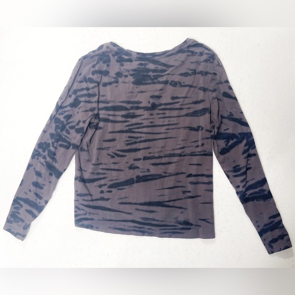 PACT Women's Granite Stripe Tie Dye Long Sleeve Tee Gray Black Organic Sz Large - Picture 2 of 5